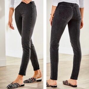 Soft Surroundings NWT Ultimate Leggings Jeggings Faded Black Wash SP 6/8 Small